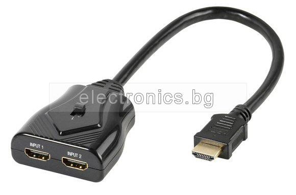 Кабел HDMI мъжки /изход/ – 2xHDMI женски /входа/, 0.3метра